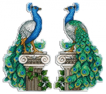 Королевский павлин (11*20 см) (пластиковая канва)