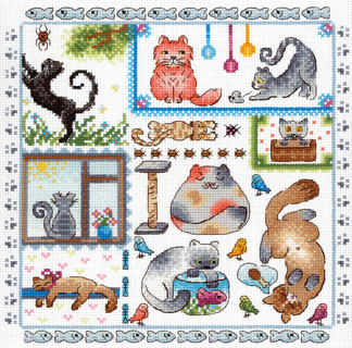 Семплер. Котовасия (20*20 см)